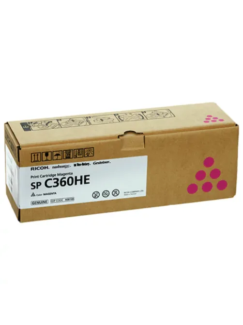 Картридж лазерный RICOH (SP C360HE) для Ricoh SP C360SFNw/C361SFNw, пурпур, оригинальный, ресурс 6000 страниц, 408186