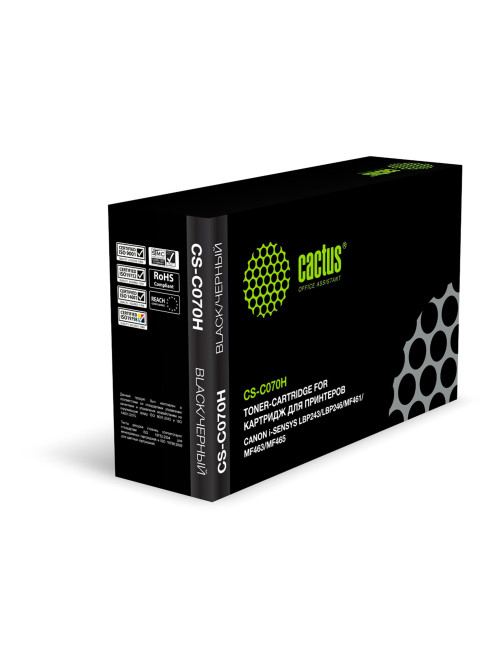 Картридж лазерный CACTUS (CS-C070H) для Canon i-SENSYS LBP243/LBP246/MF461/MF463/MF465, ресурс 10200 страниц