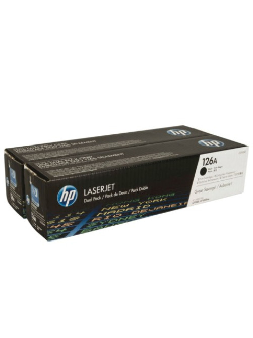 Картридж лазерный HP (CE310AD) CLJ CP1025/CP1025NW, №126A, КОМПЛЕКТ 2 шт., черный, оригинальный, ресурс 2х1200 страниц
