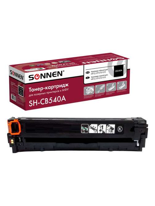 Картридж лазерный SONNEN (SH-CB540A) для HP CLJ CP1215/1515 ВЫСШЕЕ КАЧЕСТВО, черный, 2200 страниц, 363954