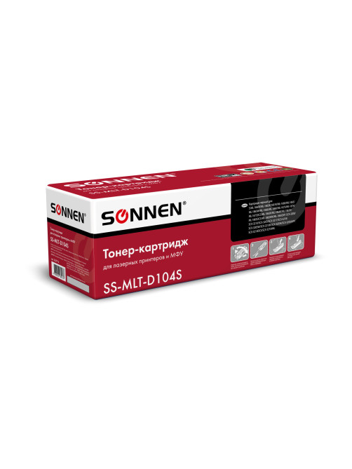 Картридж лазерный SONNEN (SS-MLT-D104S) для SAMSUNG ML-1660/1665 и другие, ВЫСШЕЕ КАЧЕСТВО, ресурс 1500 стр., 362914