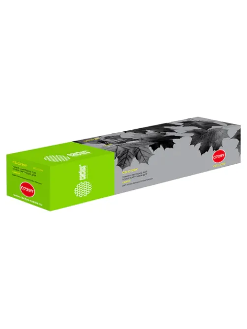 Картридж лазерный CACTUS (CS-C729Y) для CANON LBP-7010C/7018C, желтый, ресурс 1000 страниц