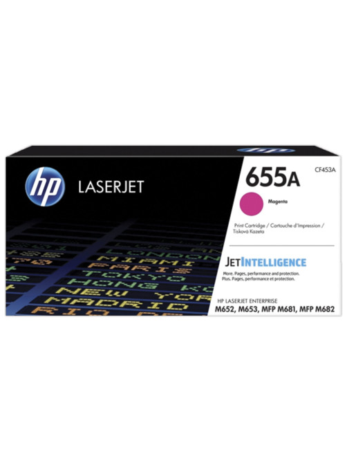 Картридж лазерный HP (CF453A) Color LJ M652dn/M653dn/M681dh, №655A, пурпурный, ресурс 10500 стр, оригинальный