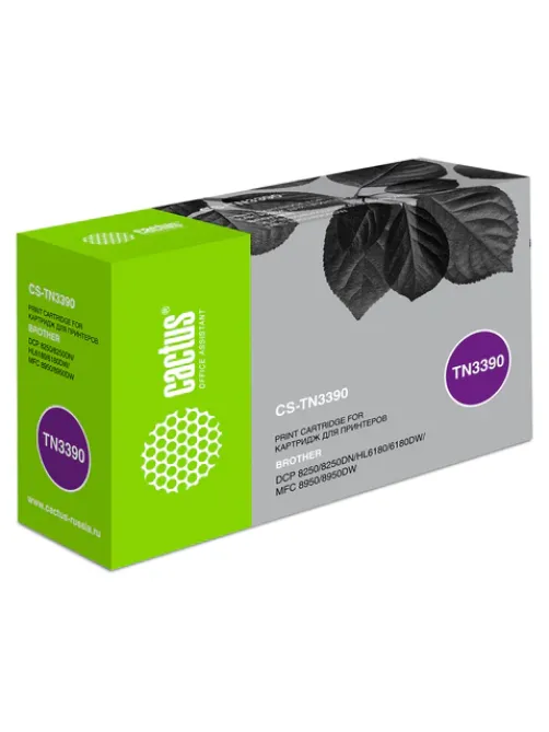 Картридж лазерный CACTUS (CS-TN3390) для BROTHER HL-6180DW/DCP-8250DN, ресурс 12000 стр.