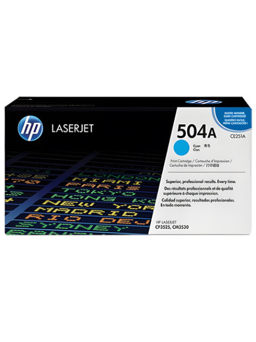 Картридж лазерный HP (CE251A) ColorLaserJet CP3525/CM3530, №504A, голубой, оригинальный, ресурс 7000 страниц