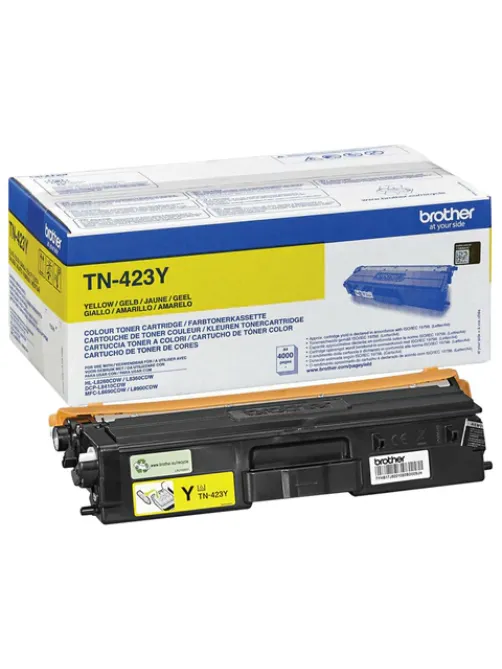 Картридж лазерный BROTHER (TN423Y) HLL8260CDW/DCPL8410CDW/MFCL8690CDW, желтый, оригинальный, ресурс 4000 страниц