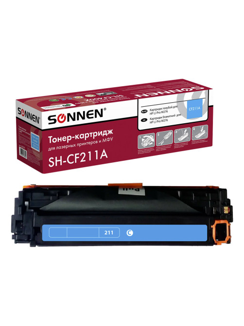 Картридж лазерный SONNEN (SH-CF211A) для HP LJ Pro M276 ВЫСШЕЕ КАЧЕСТВО, голубой, 1800 страниц, 363959