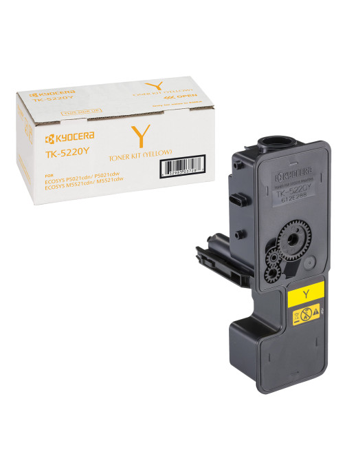 Тонер-картридж KYOCERA (TK-5220Y) ECOSYS P5021cdn/cdw/M5521cdn/cdw, желтый, ресурс 1200 стр., оригинальный, 1T02R9ANL1