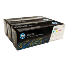Картридж лазерный HP (CF370AM) LaserJet Pro 300 M375/M475, №305A, оригинальный, КОМПЛЕКТ 3 цвета по 2600 страниц