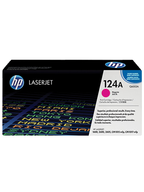 Картридж лазерный HP (Q6003A) ColorLaserJet CM1015/2600 и др, №124A, пурпурный, оригинальный, 2000 страниц
