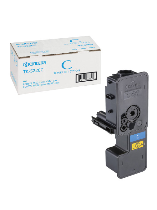 Тонер-картридж KYOCERA (TK-5220C) ECOSYS P5021cdn/cdw/M5521cdn/cdw, голубой, ресурс 1200 стр., оригинальный, 1T02R9CNL1