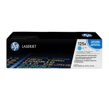 Картридж лазерный HP (CB541A) ColorLJ CP1215/CP1515N и др, №125A, голубой, оригинальный, ресурс 1400 страниц