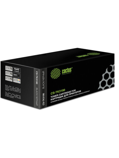 Тонер-картридж CACTUS (CS-TK3190) для KYOCERA Ecosys P3055dn/P3060dn, ресурс 25000 стр.