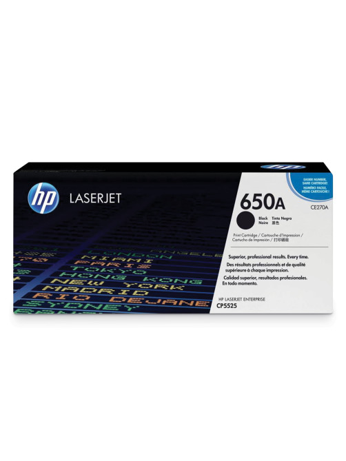 Картридж лазерный HP (CE270A) Color LaserJet Enterprise CP5525, №650A, черный, оригинальный, ресурс 13500 страниц