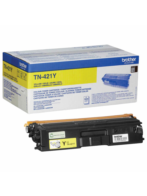 Картридж лазерный BROTHER (TN421Y) HLL8260CDW/DCPL8410CDW/MFCL8690CDW, желтый, оригинальный, ресурс 1800 страниц