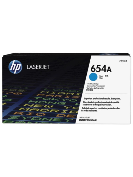 Картридж лазерный HP (CF331A) LaserJet M651n/M651dn/M651xh, №654A, голубой, оригинальный, ресурс 15000 страниц