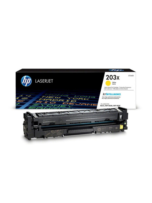 Картридж лазерный HP (CF542X) LaserJet Pro M254/M280/M281, №203X, желтый, оригинальный, ресурс 2500 страниц