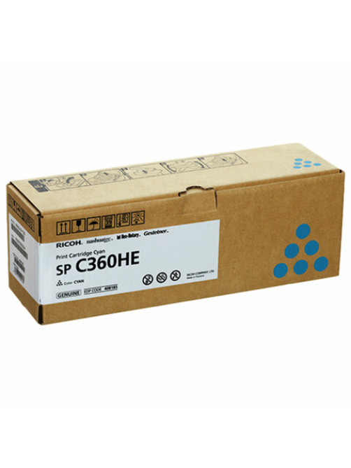 Картридж лазерный RICOH (SP C360HE) для Ricoh SP C360SFNw/C361SFNw, голубой, оригинальный, ресурс 6000 страниц, 408185