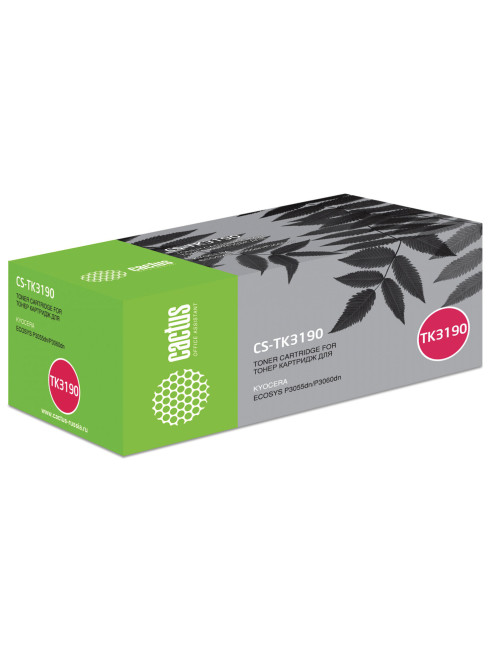Тонер-картридж CACTUS (CS-TK3190) для KYOCERA Ecosys P3055dn/P3060dn, ресурс 25000 стр.