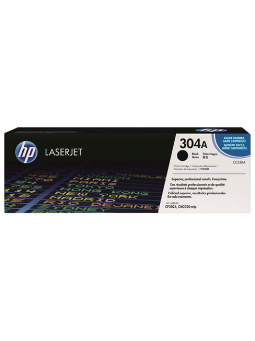 Картридж лазерный HP (CC530A) ColorLaserJet CP2025/CM2320, №304A, черный, оригинальный, ресурс 3500 страниц