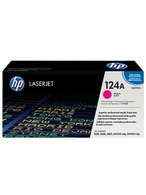 Картридж лазерный HP (Q6003A) ColorLaserJet CM1015/2600 и др, №124A, пурпурный, оригинальный, 2000 страниц