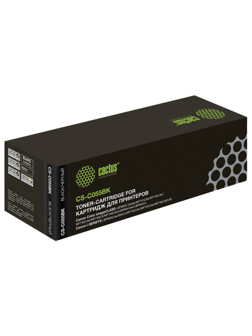 Картридж лазерный CACTUS (CS-C055BK) для Canon LBP663Cdw/664Cx/MF746Cx/742Cd, черный, ресурс 2300 страниц