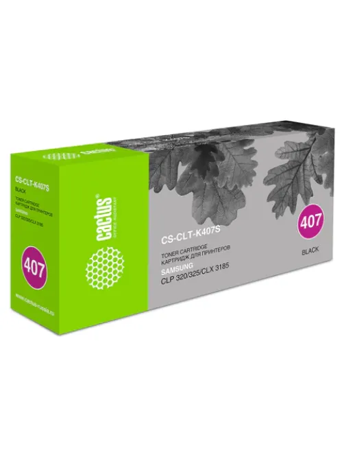 Картридж лазерный CACTUS (CS-CLT-K407S) для SAMSUNG CLP-320/325/N, черный, ресурс 1500 страниц