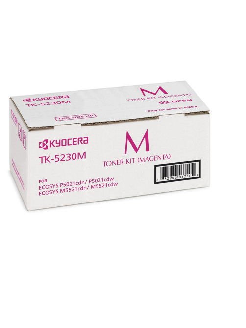 Тонер-картридж KYOCERA (TK-5230M) ECOSYS P5021cdn/cdw/M5521cdn/cdw, пурпурный, ресурс 2200 стр., оригинальный, 1T02R9BNL0