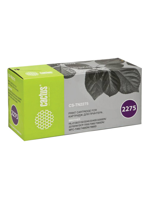 Картридж лазерный CACTUS (CS-TN2275) для BROTHER HL-2240R/2250/DCP-7060/7065, ресурс 2600 стр., CS-TN2275S