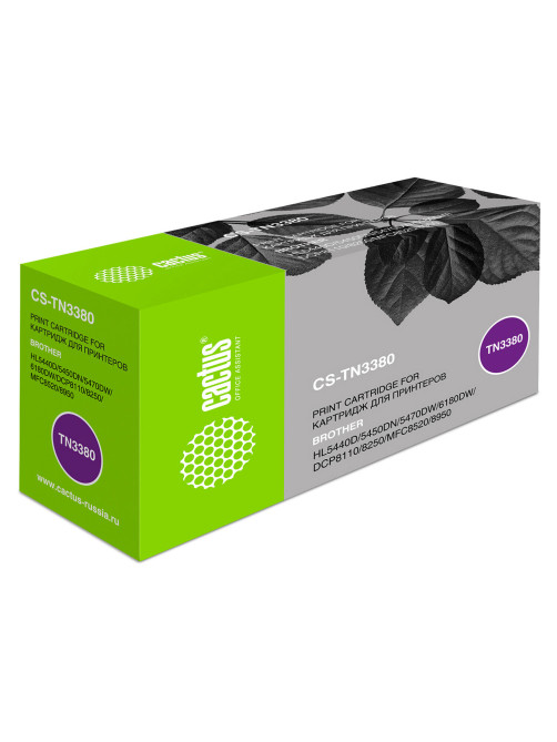 Картридж лазерный CACTUS (CS-TN3380) для BROTHER HL-5450DNR/5470DWR/DCP-8110DN, ресурс 8000 стр.