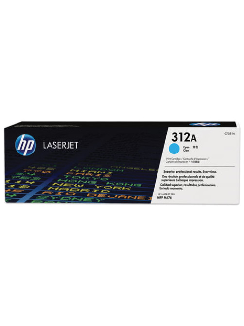 Картридж лазерный HP (CF381A) LaserJet M476dn/476dw/476nw, №312A, голубой, оригинальный, ресурс 2700 страниц