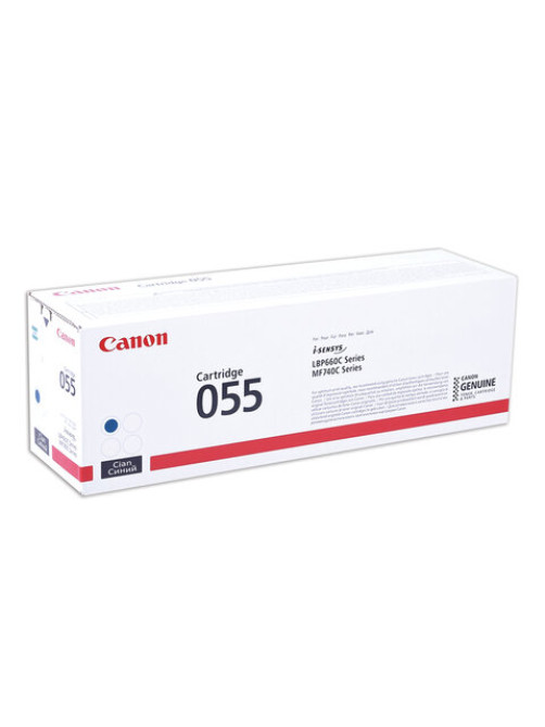 Картридж лазерный CANON (055C) для LBP663/664/MF742/744/746, голубой, оригинальный, ресурс 2100 страниц, 3015C002