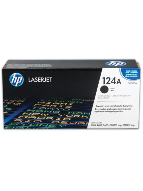 Картридж лазерный HP (Q6000A) ColorLaserJet CM1015/2600 и др, №124A, черный, оригинальный, 2500 страниц