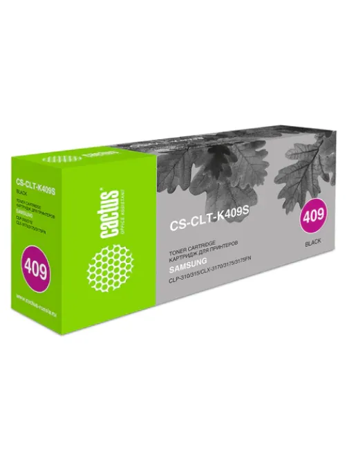 Картридж лазерный CACTUS (CS-CLT-K409S) для SAMSUNG CLP-310/315, черный, ресурс 1500 страниц