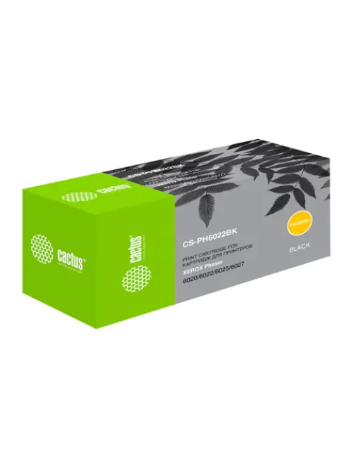 Картридж лазерный CACTUS (CS-PH6022BK) для XEROX Phaser 6020/6022/WC6025/6027, черный, ресурс 2000 стр.