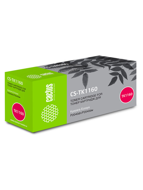 Тонер-картридж CACTUS (CS-TK1160) для KYOCERA Ecosys P2040dn/P2040dw, ресурс 7200 стр.