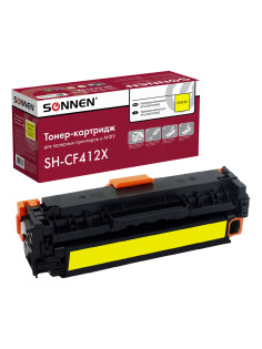 Картридж лазерный SONNEN (SH-CF412X) для HP LJ Pro M477/M452 ВЫСШЕЕ КАЧЕСТВО желтый, 5000 страниц, 363948