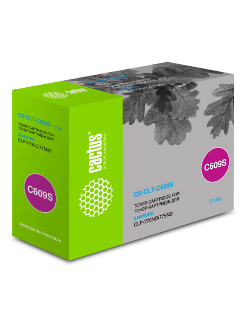 Картридж лазерный CACTUS (CS-CLT-C609S) для SAMSUNG CLP-770/770ND/775/775ND, голубой, ресурс 7000 стр.