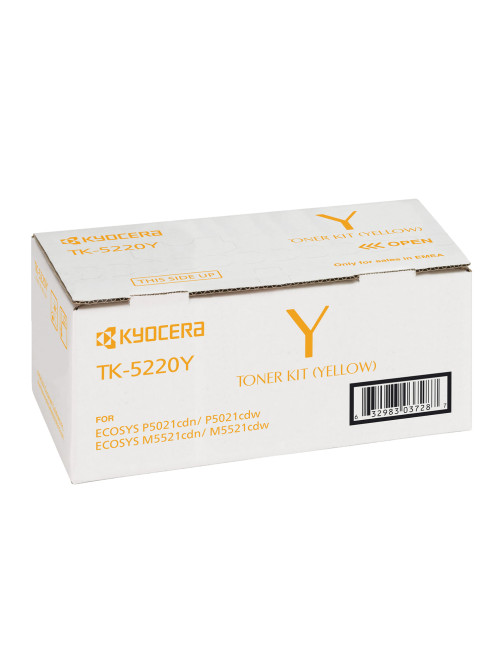 Тонер-картридж KYOCERA (TK-5220Y) ECOSYS P5021cdn/cdw/M5521cdn/cdw, желтый, ресурс 1200 стр., оригинальный, 1T02R9ANL1