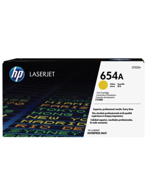 Картридж лазерный HP (CF332A) LaserJet M651n/M651dn/M651xh, №654A, желтый, оригинальный, ресурс 15000 страниц