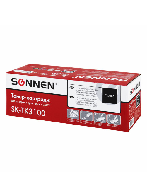 Тонер-картридж лазерный SONNEN (SK-TK3100) для KYOCERA FS-2100/FS-2100DN/ECOSYS M3040dn/M3540dn, ресурс 12500 стр., 364088