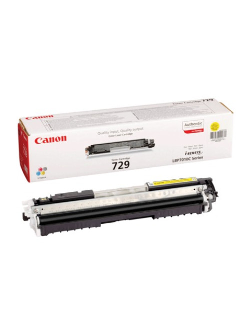 Картридж лазерный CANON (729Y) LBP7010C/7018C, желтый, ресурс 1000 страниц, оригинальный, 4367b002