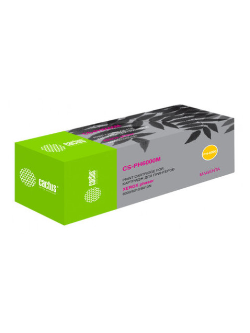 Картридж лазерный CACTUS (CS-PH6000M) для XEROX Phaser 6000/6010N, пурпурный, ресурс 1000 стр.