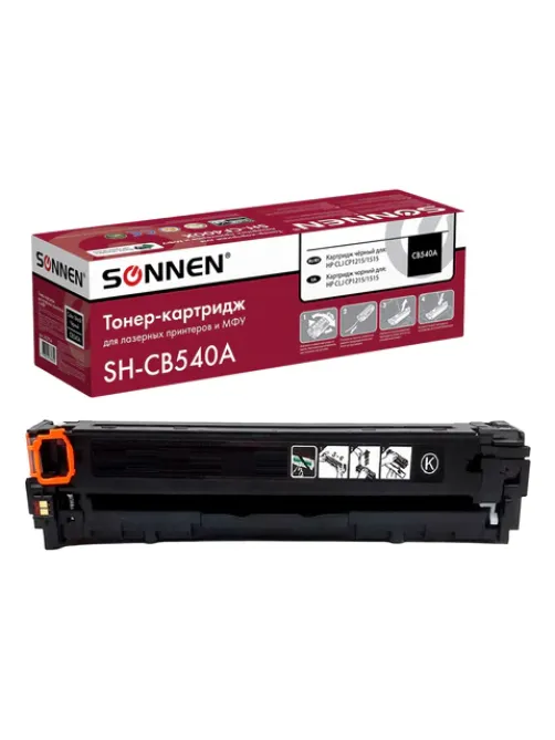 Картридж лазерный SONNEN (SH-CB540A) для HP CLJ CP1215/1515 ВЫСШЕЕ КАЧЕСТВО, черный, 2200 страниц, 363954
