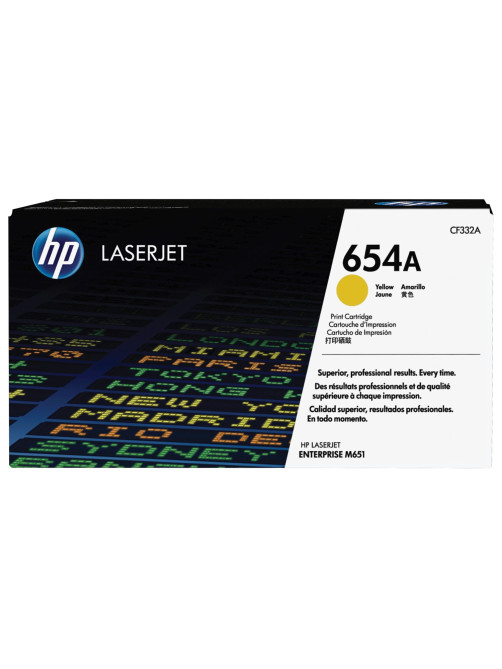 Картридж лазерный HP (CF332A) LaserJet M651n/M651dn/M651xh, №654A, желтый, оригинальный, ресурс 15000 страниц
