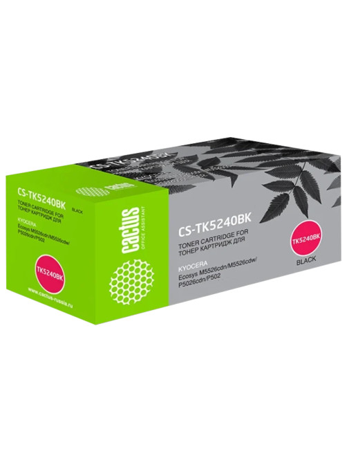 Картридж лазерный CACTUS (CS-TK5240BK) для Kyocera M5526cdn/M5526cdw/P5026cdn, черный, ресурс 4000 страниц