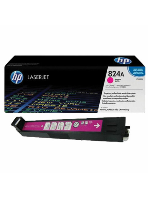 Картридж лазерный HP (CB383A) ColorLaserJet CP6015 и другие, №824A, пурпурный, оригинальный, ресурс 21000 страниц