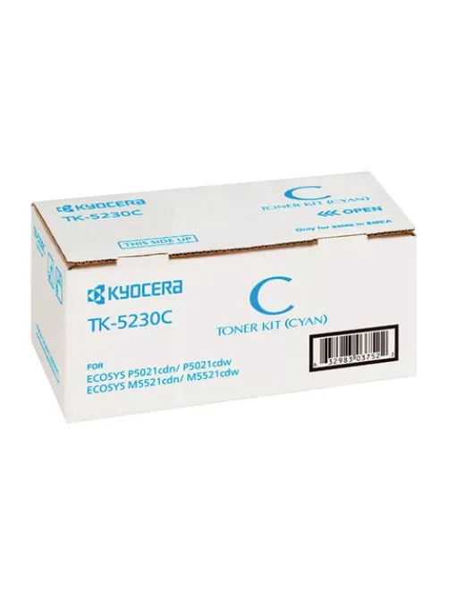 Тонер-картридж KYOCERA (TK-5230C) ECOSYS P5021cdn/cdw/M5521cdn/cdw, голубой, ресурс 2200 стр., оригинальный, 1T02R9CNL0