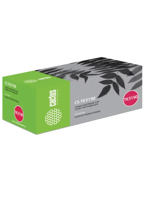 Тонер-картридж CACTUS (CS-TK3190) для KYOCERA Ecosys P3055dn/P3060dn, ресурс 25000 стр.