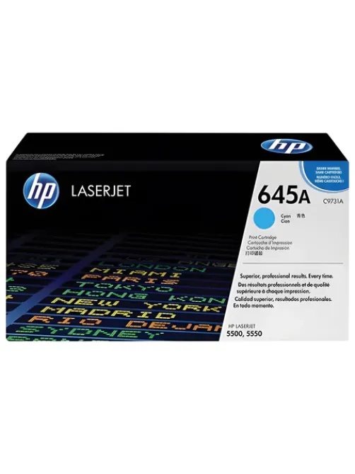 Картридж лазерный HP (C9731A) Color LaserJet 5500/5550, №645A, голубой, оригинальный, ресурс 12000 страниц